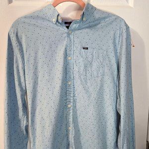 Superdry Premium Shirt Shop Co Medium Button Down longsleeve blue shirt triangle